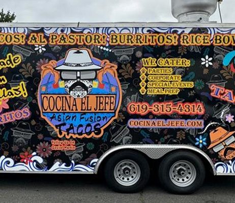cocina el jefe custom taco trailer made by Elhaj Custom Food Trucks & Trailers